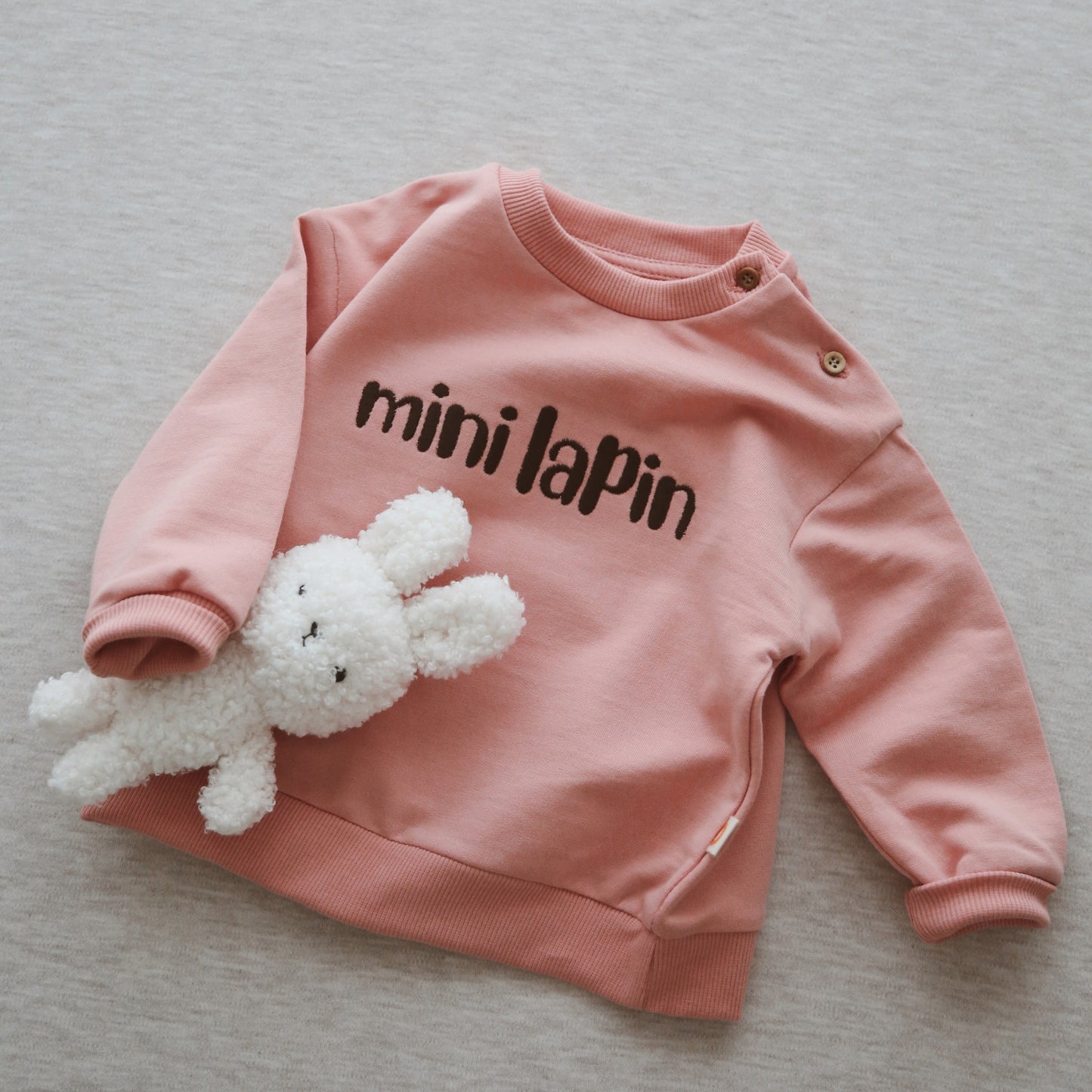 Mini Lapin Nakışlı Comfy Pembe Sweatshirt
