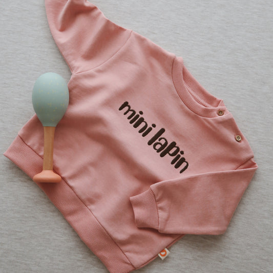 Mini Lapin Nakışlı Comfy Pembe Sweatshirt