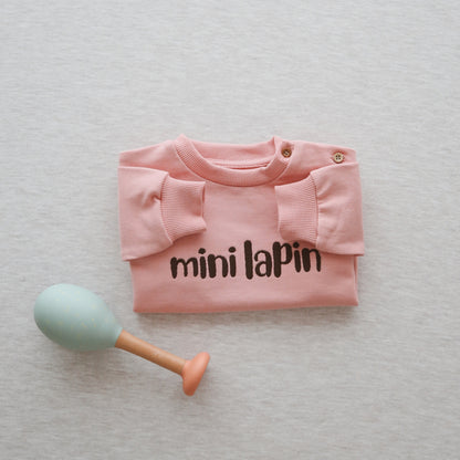 Mini Lapin Nakışlı Comfy Pembe Sweatshirt