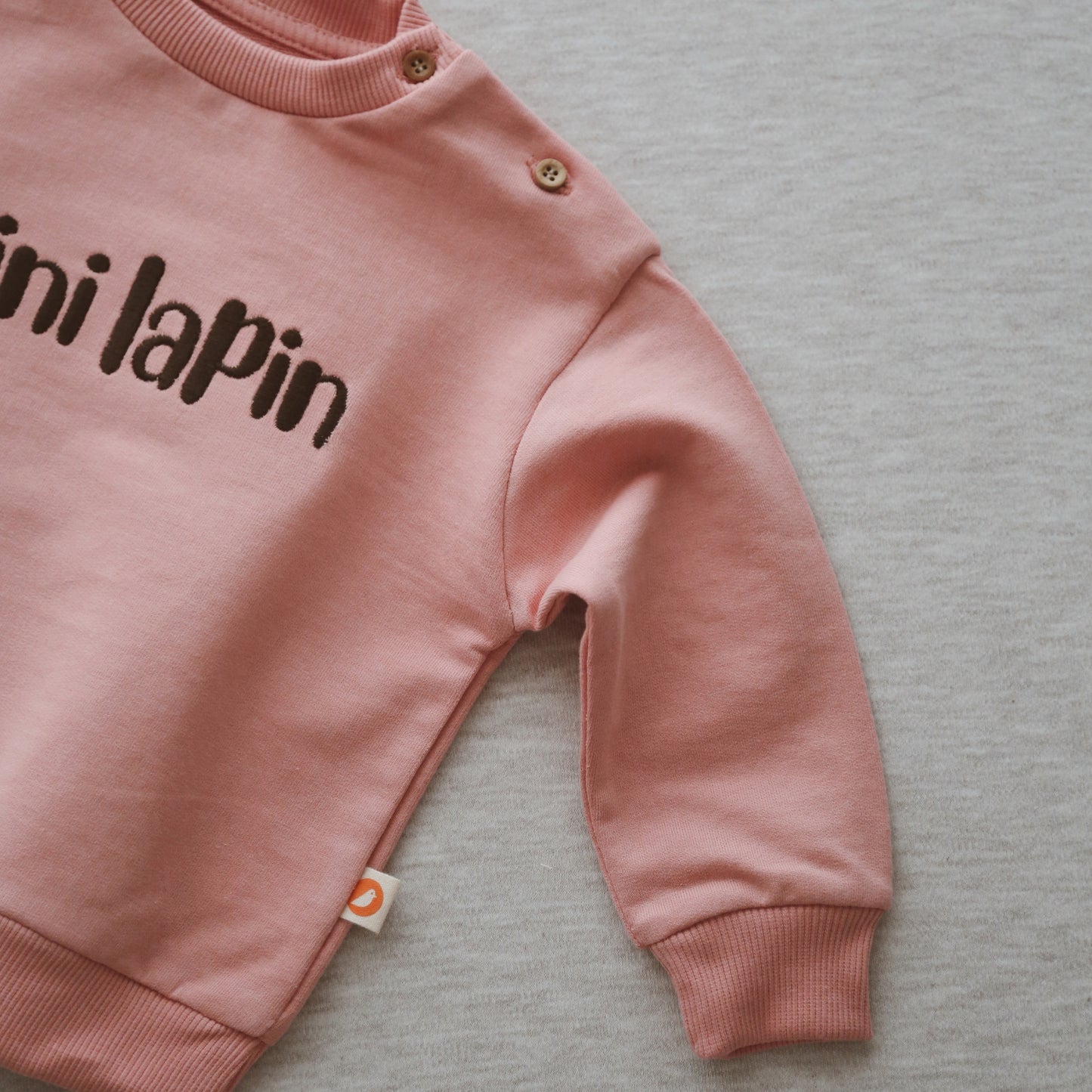 Mini Lapin Nakışlı Comfy Pembe Sweatshirt