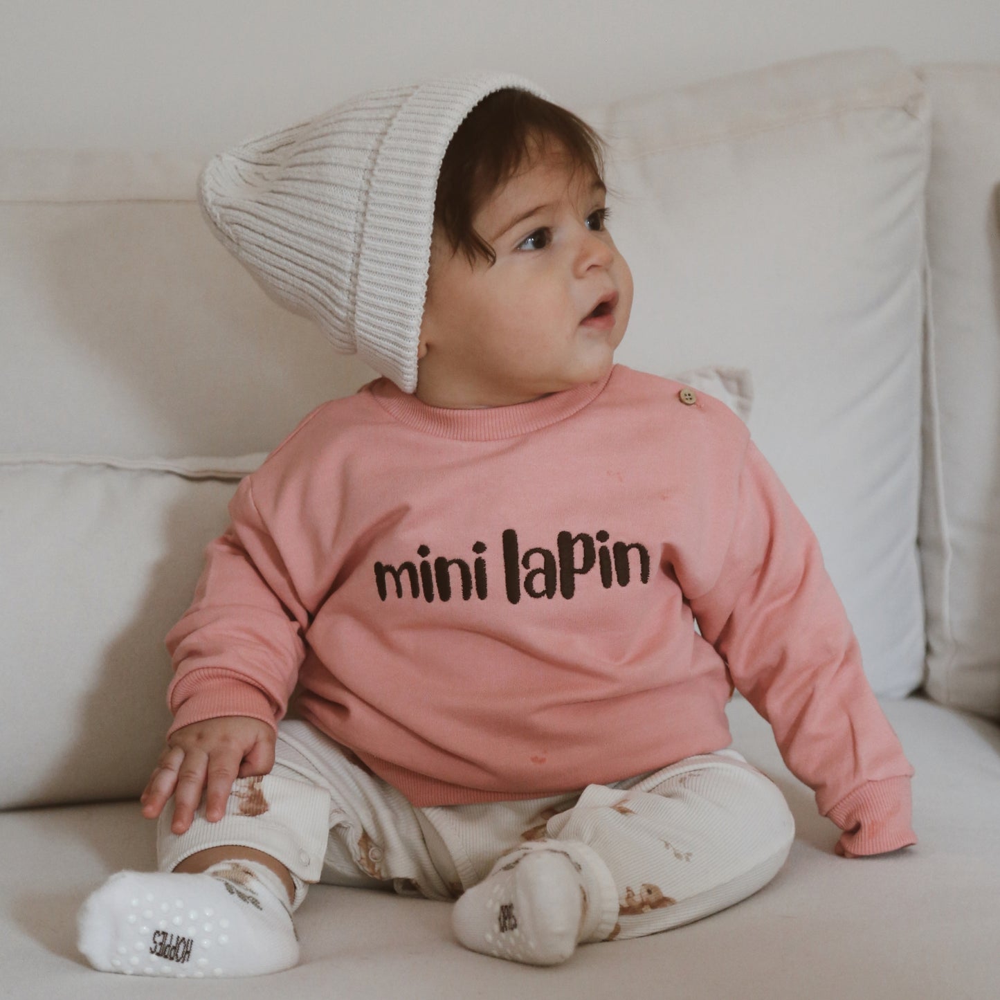 Mini Lapin Nakışlı Comfy Pembe Sweatshirt