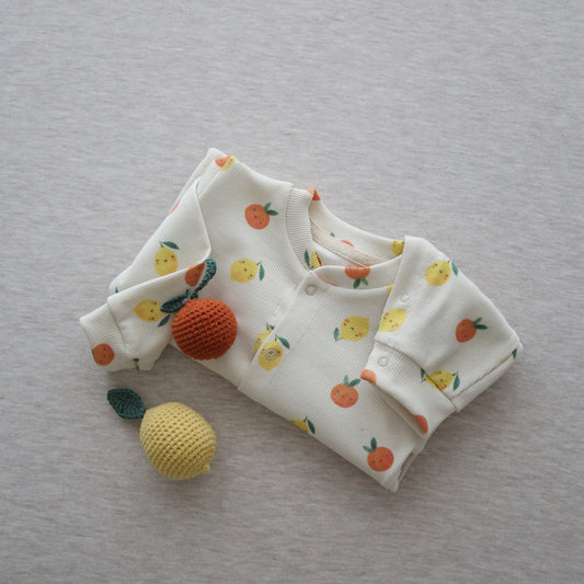 Meyve Desenli Kimono Tulum