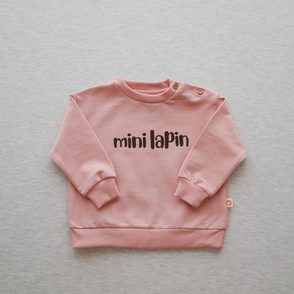 Mini Lapin Nakışlı Comfy Pembe Sweatshirt