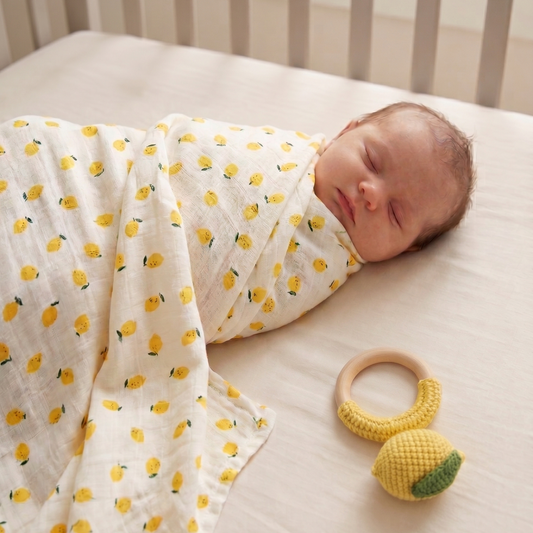 Limon Desenli Müslin Bebek Örtüsü