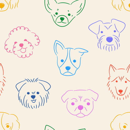 Çizgi Köpek Desenli Puset Örtüsü