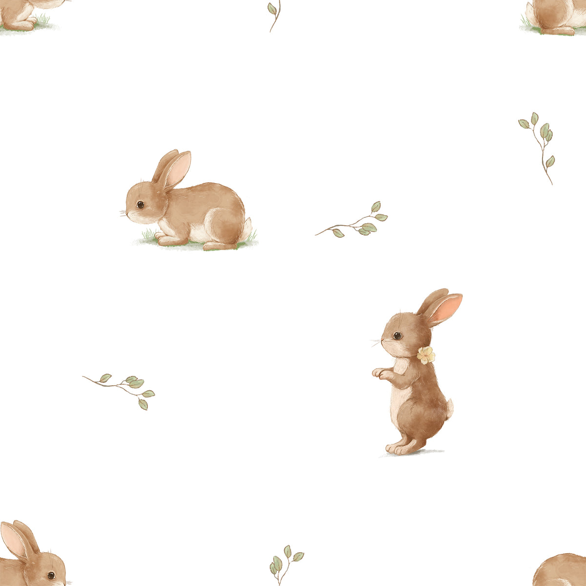 Tavşan Desenli Bebek Emzirme Önlüğü - Mini Lapin